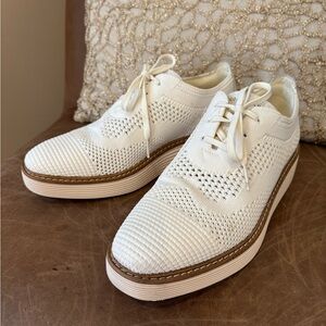 Women’s Cole Haan White and Brown Modern Oxfords